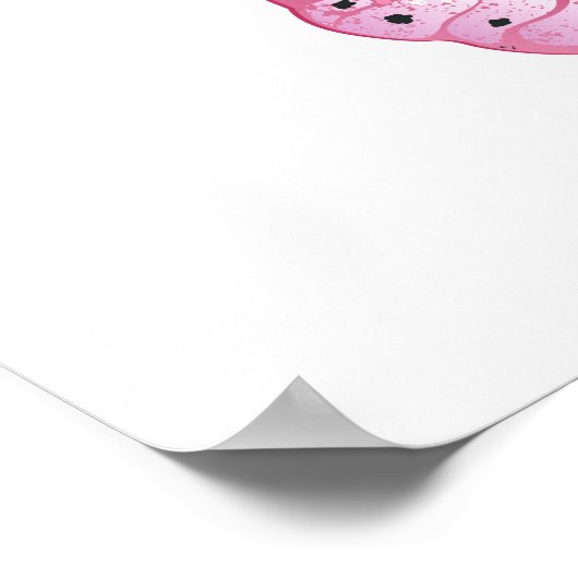 Bloem Vlinder met Roze Sakura Poster (Hoek)