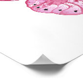 Bloem Vlinder met Roze Sakura Poster (Hoek)