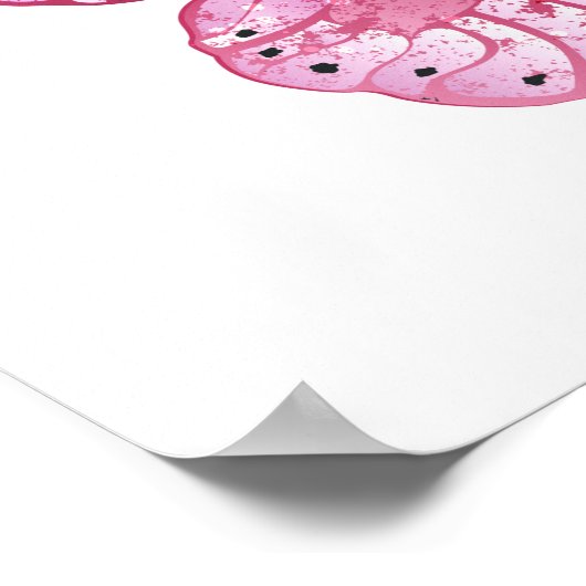 Bloem Vlinder met Roze Sakura Poster (Hoek)