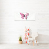 Bloem Vlinder met Roze Sakura Spandoek (Insitu)