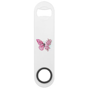 Bloem Vlinder met Roze Sakura Speed Flessenopener