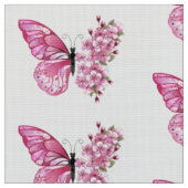 Bloem Vlinder met Roze Sakura Stof (Close Up)