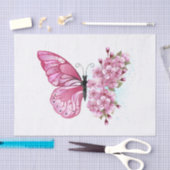 Bloem Vlinder met Roze Sakura Tissuepapier (Craft)