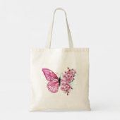 Bloem Vlinder met Roze Sakura Tote Bag (Achterkant)