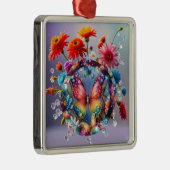 Bloem Vlinder Metalen Ornament (Rechts)