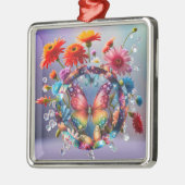 Bloem Vlinder Metalen Ornament (Links)