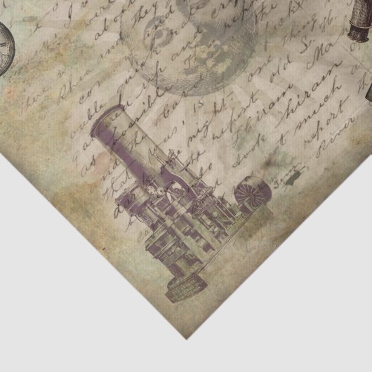 Bloem vlinder ontkleurd  Steampunk Tissuepapier (Detail)