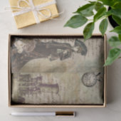 Bloem vlinder ontkleurd  Steampunk Tissuepapier (Geschenk)