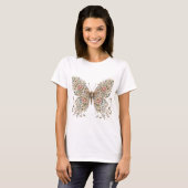 Bloem vlinder ontwerp t shirt (Voorkant volledig)