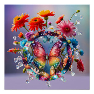 Bloem Vlinder Perfect Poster