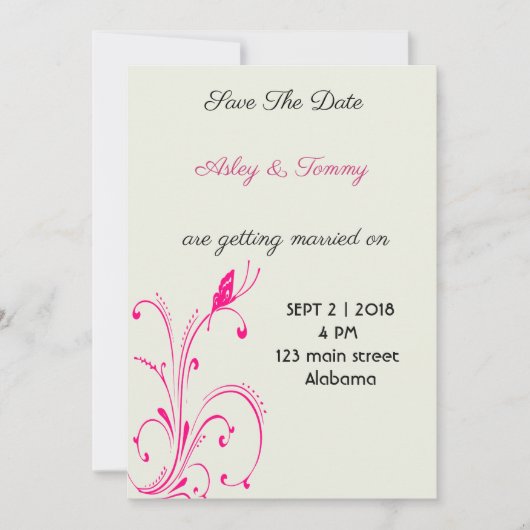 Bloem Vlinder Save The Date (Voorkant)