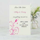 Bloem Vlinder Save The Date (Staand voorkant)