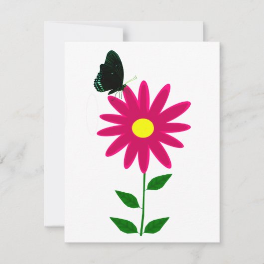 Bloem Vlinder Vouwkaart Notitiekaartje (Voorkant)