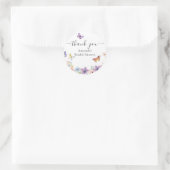 Bloem Vlinders Bruiloft Feest Favor  Ronde Sticker (Tas)