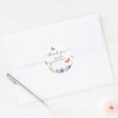 Bloem Vlinders Bruiloft Feest Favor  Ronde Sticker (Envelop)