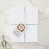Bloem Vlinders Krans Bruiloft Aangepaste Tekst Cadeaulabel (Met Touw)