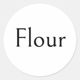 Bloem Voedsel Voorraadkast Sticker, Modern Eenvoud Ronde Sticker