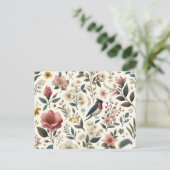 bloem, vogel, plant, plantkunde, bloemblaadje, tex uitnodiging briefkaart (Staand voorkant)