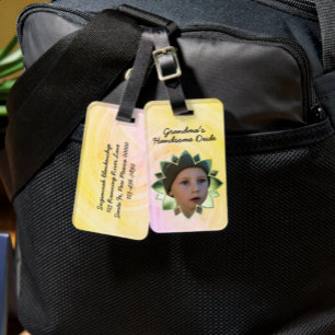 Bloem Vorm Vervangbare Foto Kleurrijke Achtergrond Bagagelabel