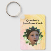 Bloem Vorm Vervangbare Foto Kleurrijke Achtergrond Sleutelhanger (Voorkant)