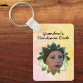 Bloem Vorm Vervangbare Foto Kleurrijke Achtergrond Sleutelhanger (Voorkant)