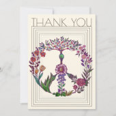 Bloem Vredesteken Moderne Boheemse Bloemen Meisjes Bedankkaart