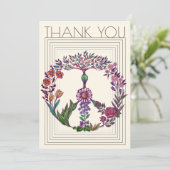 Bloem Vredesteken Moderne Boheemse Bloemen Meisjes Bedankkaart