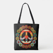 Bloem Vredesteken Retro Hippy Tote Bag (Achterkant)