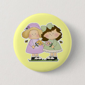 Bloem Vrienden Meisjes Ronde Button 5,7 Cm