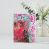 Bloem Vrouw Abstracte Mixed Media Collage Briefkaart (Staand voorkant)