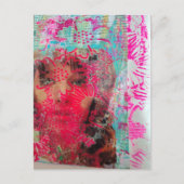 Bloem Vrouw Abstracte Mixed Media Collage Briefkaart (Voorkant)