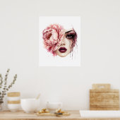 Bloem Vrouw Poster (Keuken)