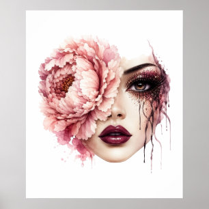 Bloem Vrouw Poster