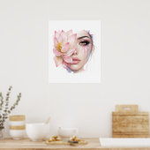 Bloem Vrouw Poster (Keuken)