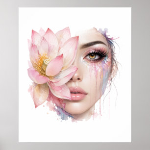 Bloem Vrouw Poster