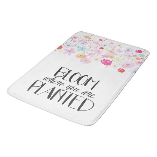 Bloem waar u Waterverf bloemen bent geplant Badmat (Gekanteld)