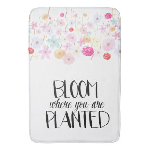 Bloem waar u Waterverf bloemen bent geplant Badmat