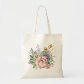 Bloem waterverf tote bag (Voorkant)