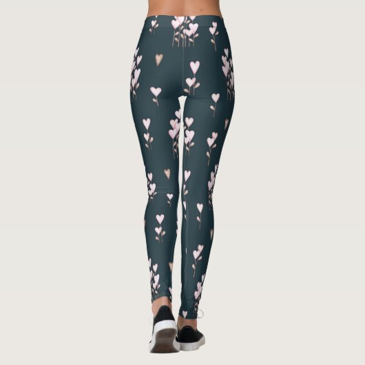 Bloem Waterverf Valentijnsdag Leggings (Achterkant)