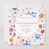 Bloem Waterverf Vrijgezellenfeest Kaart (Achterkant)