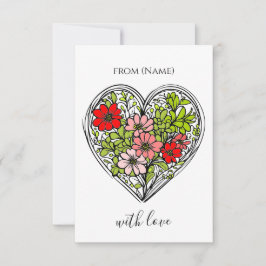 bloem wenskaart met liefde kaart