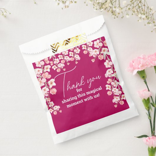 Bloem wijn bedankzakje (Gezegeld)