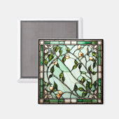 Bloem Wijnruit Glas-in-Lood Uiterlijk Magneet (Voorkant / Achterkant)