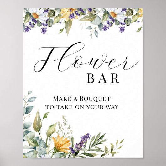 Bloem Wilde Bloem | Weide Bloemstuk | Bloemen Bar Poster (Voorkant)