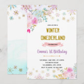 Bloem winter onederland uitnodiging (Voorkant / Achterkant)