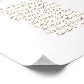 Bloem Wit 20 Tafel Trouw Zittijd Chart Poster (Hoek)