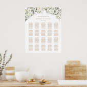 Bloem Wit 20 Tafel Trouw Zittijd Chart Poster (Keuken)
