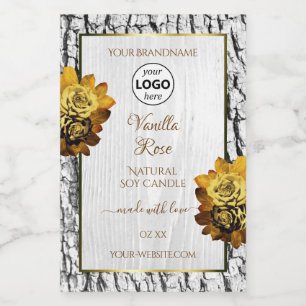 Bloem Wit Boom Bast Graan Product Labels Logo Voedselcontainer Etiket