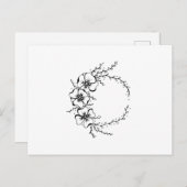 Bloem, wit en zwart briefkaart (Voorkant / Achterkant)