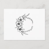 Bloem, wit en zwart briefkaart (Voorkant)